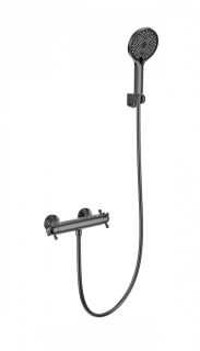 Смеситель для душа Wonzon & Woghand Strato WW-B2048-A-BGG с термостатом тёмный графит